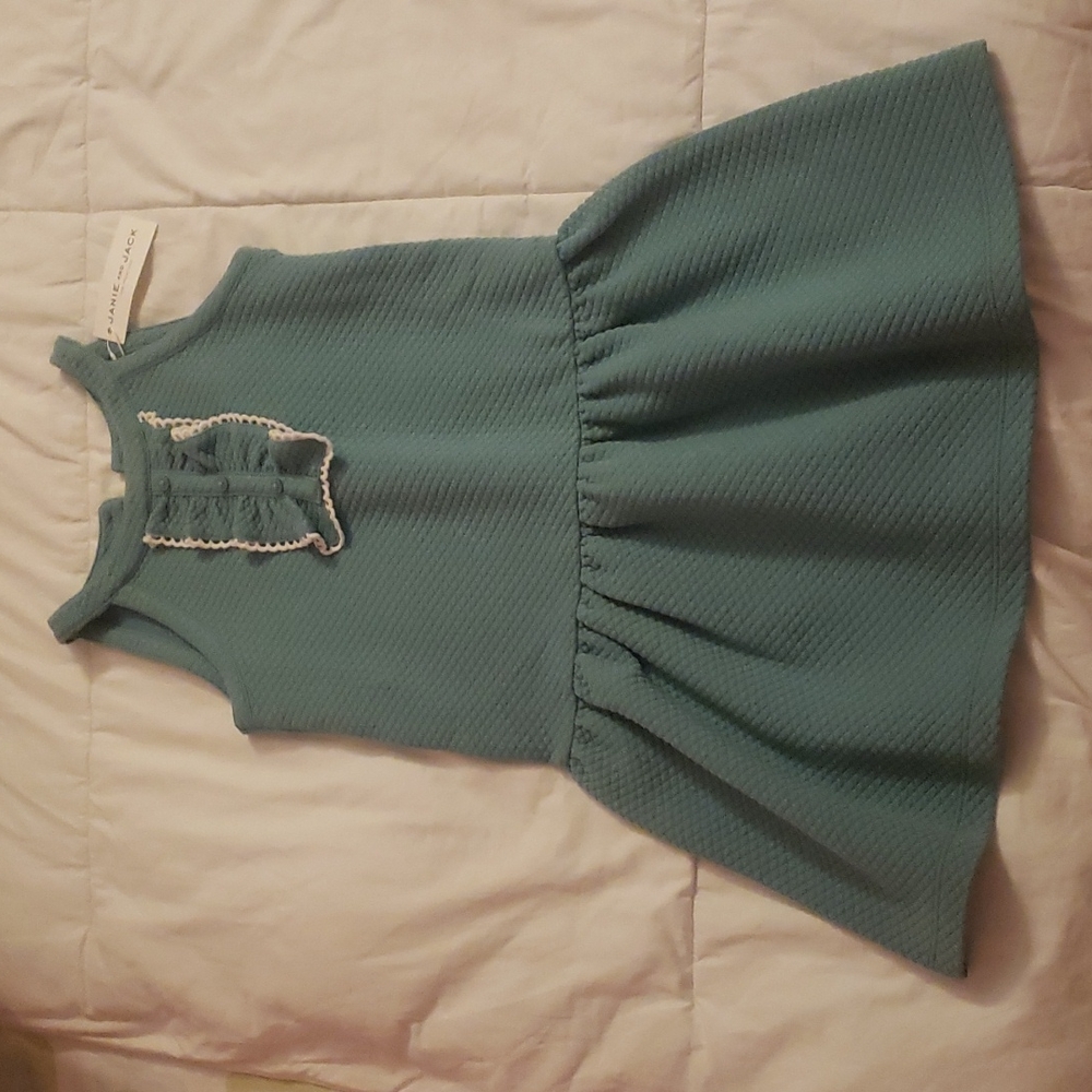 NWT Janie and Jack dress 7 teal quilted